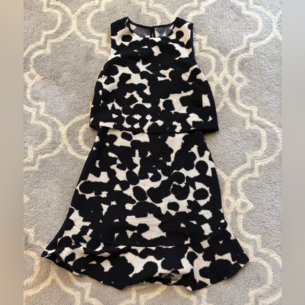 Banana Republic Cream & Black Tank Dress